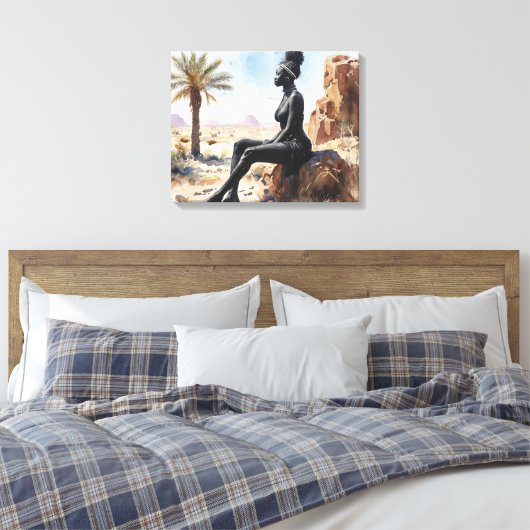 Afrikanische Frauen Landschaft gepflasterte Canvas Leinwanddruck (Insitu (Schlafzimmer))