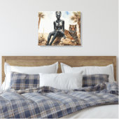 Afrikanische Frauen Landschaft gepflasterte Canvas Leinwanddruck (Insitu (Schlafzimmer))