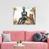Afrikanische Frauen Landschaft gepflasterte Canvas Leinwanddruck (Insitu (Wohnzimmer))