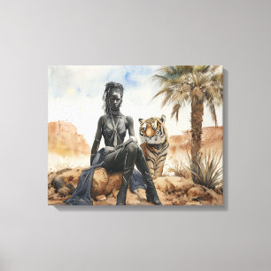 Afrikanische Frauen Landschaft gepflasterte Canvas Leinwanddruck