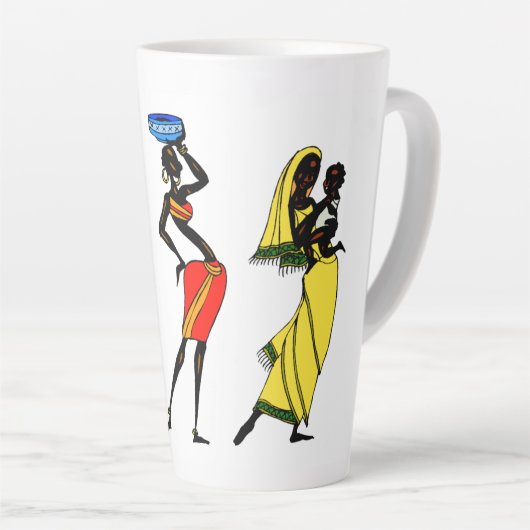 Afrikanische Frauen Latte Tasse (Rechte Ecke)
