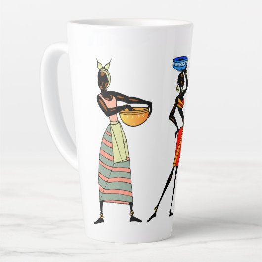 Afrikanische Frauen Latte Tasse (Linke Ecke)