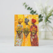 Afrikanische Frauen mit Blume Postkarte (Stehend Vorderseite)