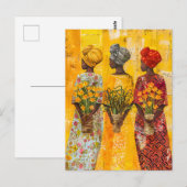 Afrikanische Frauen mit Blume Postkarte (Vorne/Hinten)