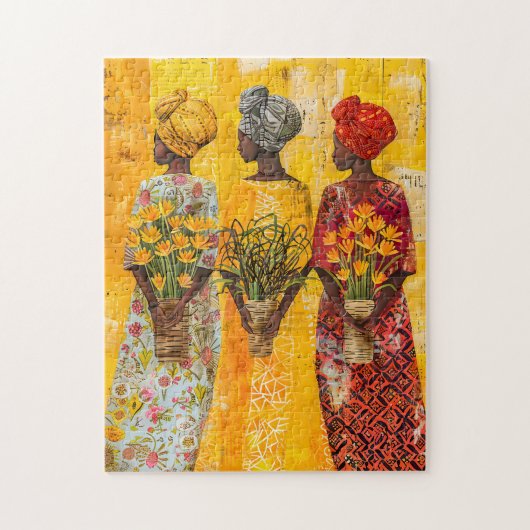 Afrikanische Frauen mit Blume Puzzle (Vertikal)