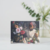 Afrikanische Frauen mit Peonys Postkarte (Stehend Vorderseite)