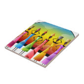 Afrikanische Frauen mit Töpferei auf den Köpfen Fliese (Seite)