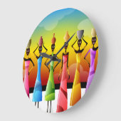 Afrikanische Frauen mit Töpferei auf den Köpfen Große Wanduhr (Winkel)