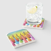 Afrikanische Frauen mit Töpferei auf den Köpfen Steinuntersetzer (Seitenansicht)