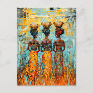 Afrikanische Frauen mit Wasserschalen Postkarte