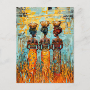 Afrikanische Frauen mit Wasserschalen Postkarte