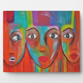 Afrikanische Frauen Ölmalerei Plaque mit Easel Fotoplatte (Vorderseite)