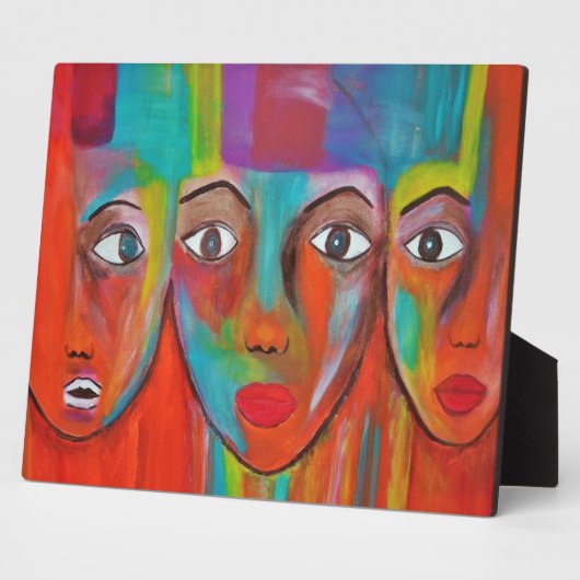 Afrikanische Frauen Ölmalerei Plaque mit Easel Fotoplatte (Seite)