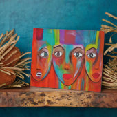 Afrikanische Frauen Ölmalerei Plaque mit Easel Fotoplatte (Seite)