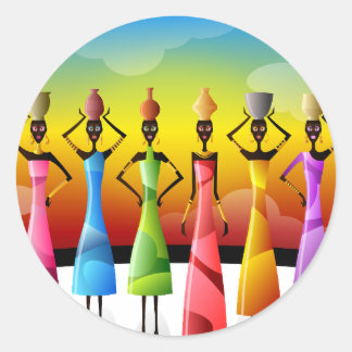 Afrikanische Frauen Runder Aufkleber