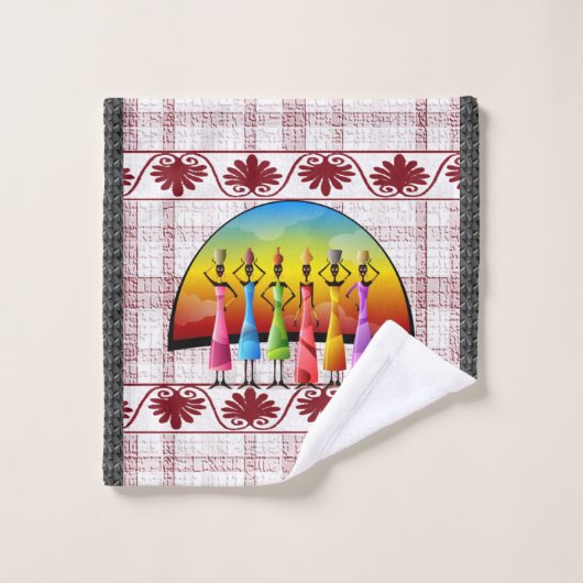 Afrikanische Frauen Schwarzes Bad Handtuch Sets (Waschlappen)