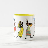 Afrikanische Frauen-Stammes- Leben Ihre Zweifarbige Tasse (Mittel)