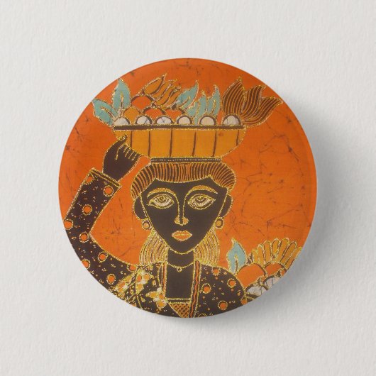 afrikanische Frauen tragen Korbkunst Button (Vorderseite)