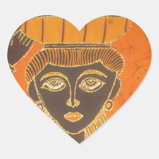 afrikanische Frauen tragen Korbkunst Herz-Aufkleber (Vorderseite)