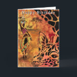 Afrikanische Frauen und Giraffen-Geburtstagskarten Karte<br><div class="desc">Glückliche Geburtstagskarten mit afrikanischer Frau und Giraffe - MIGNED Art Painting - Anpassbar - oder Ihren Text / Namen hinzufügen !</div>