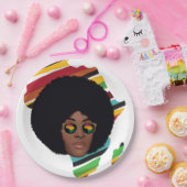 Afrikanische Frauenbrille | Afrika Kontinent Pappteller (Party)