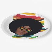 Afrikanische Frauenbrille | Afrika Kontinent Pappteller (Schrägansicht)
