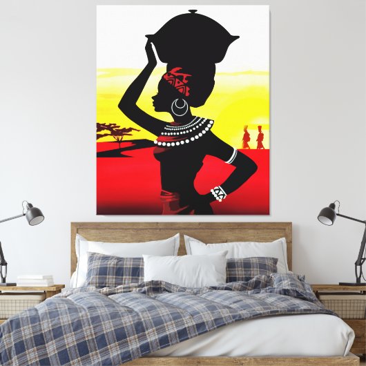 afrikanische Frauenkunst Leinwanddruck (Insitu (Schlafzimmer))
