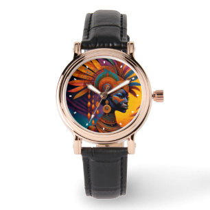 Afrikanische Frauenwache Armbanduhr