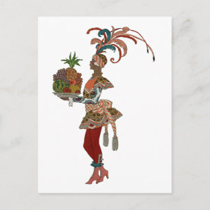 Afrikanische Frucht Lady - Vintage-Illustration Postkarte