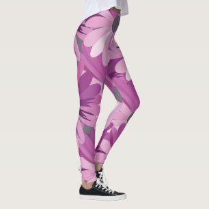 Afrikanische Gänseblümchen Lila Blumenmuster Leggings