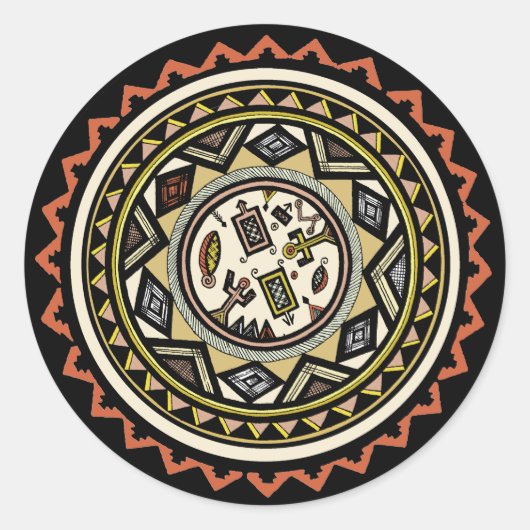 Afrikanische Geister Runder Aufkleber (Vorderseite)