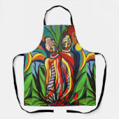 Afrikanische Gesichter auf der Schürze (Vorderseite)