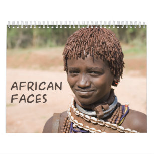 Afrikanische Gesichts-Gewohnheit Druckkalender Kalender