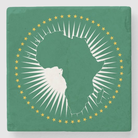 Afrikanische Gewerkschaft-Flagge (Afrika) (Panafri Steinuntersetzer (Vorderseite)