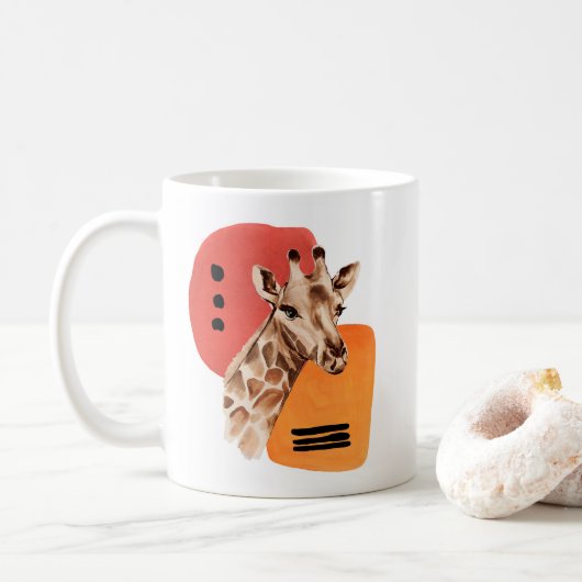Afrikanische Giraffe Kaffeetasse (Mit Donut)