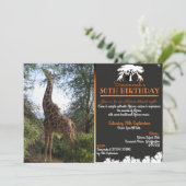 Afrikanische Giraffe-Party Einladungen (Stehend Vorderseite)