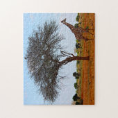 Afrikanische Giraffe. Puzzle (Vertikal)