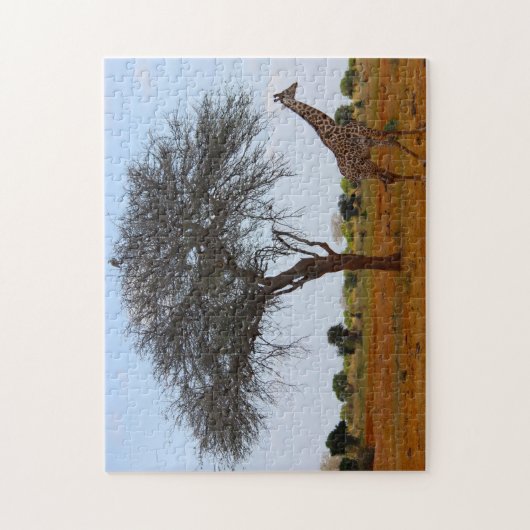 Afrikanische Giraffe. Puzzle (Vertikal)