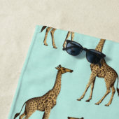 Afrikanische Giraffen Aquamarin und braun Strandtuch (Beispiel)