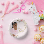 Afrikanische Girl Baby Shower Paper Plate Pappteller (Party)