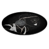 Afrikanische Girl Black and White Artwork Schneidebrett (Ecke)