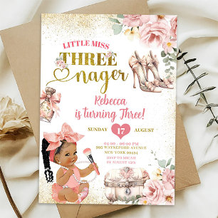 Afrikanische Girl Kleine Miss Threenager Dritter G Einladung