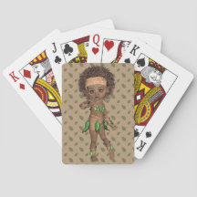 Afrikanische Girl Playing Cards