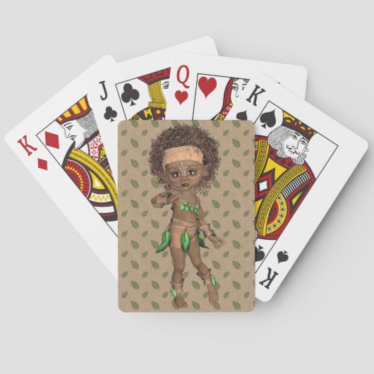 Afrikanische Girl Playing Cards Spielkarten (Rückseite)