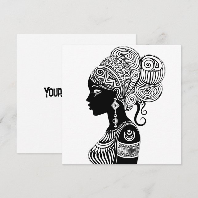 Afrikanische Girl Portrait Tribal Tattoo (Vorne/Hinten)