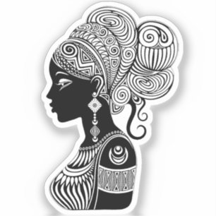 Afrikanische Girl Portrait Tribal Tattoo Aufkleber