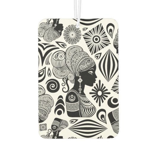 Afrikanische Girl Portrait Tribal Tattoo Autolufterfrischer (Rückseite)