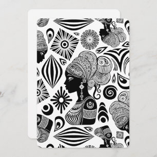 Afrikanische Girl Portrait Tribal Tattoo Einladung