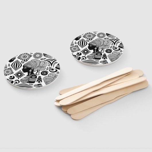 Afrikanische Girl Portrait Tribal Tattoo Fächer (Non-assembled)