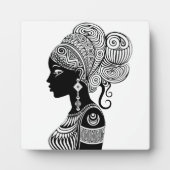 Afrikanische Girl Portrait Tribal Tattoo Fotoplatte (Vorderseite)